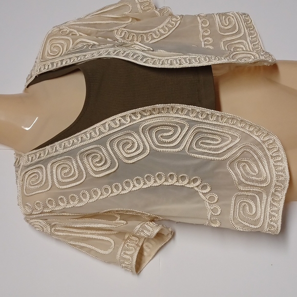 Soft Surroundings Bolero Open Jacket Short Sleeve Shrug Sheer - Picture 3 of 6